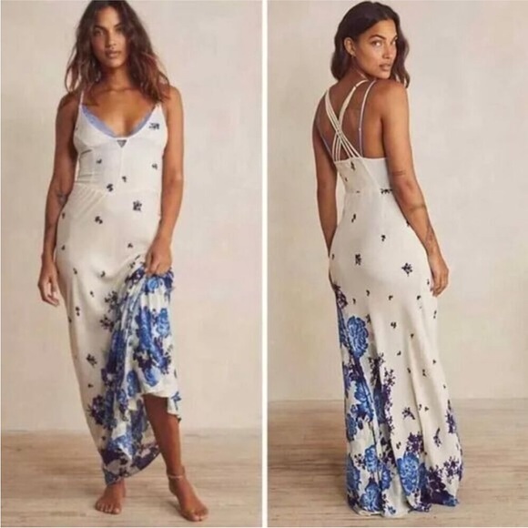 FP Movement by Free People Dresses & Skirts - FREE PEOPLE, Floral Printed Maxi Slip Dress NEW!!!